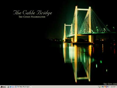 TriCities Washington Cable Bridge Wallpaper Preview